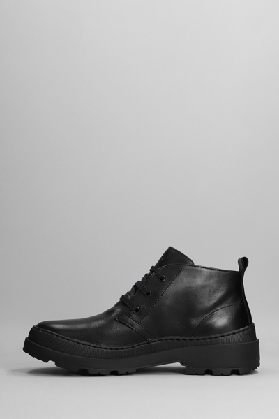 Shop Camper Brutus Trek Lace Up Shoes In Black Leather