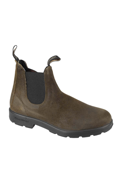 Shop Blundstone Suede In Olive Suede Blk