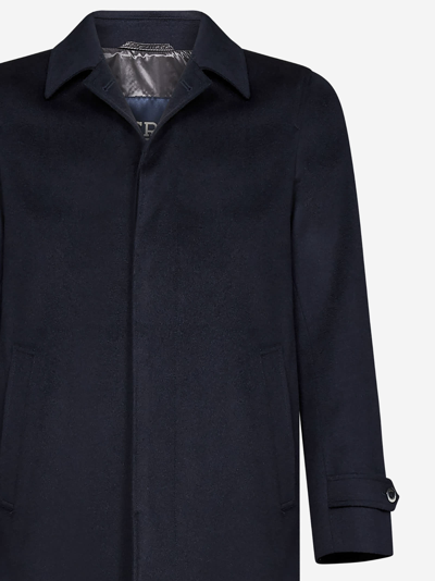 Shop Herno New Wool Coat In Blue