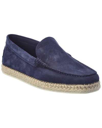 Shop Tod's Tods Suede Espadrille In Blue