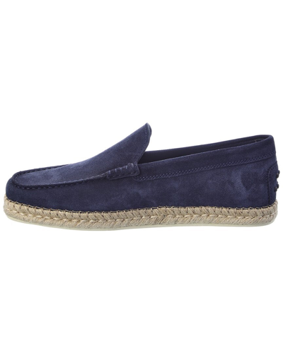 Shop Tod's Tods Suede Espadrille In Blue