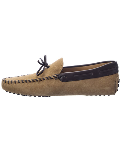 Shop Tod's Tods New Gommini Suede Loafer In Brown