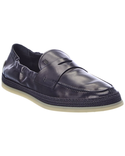 Shop Tod's Tods Leather Loafer In Blue