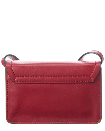 Shop Moschino M Logo Leather Crossbody In Red