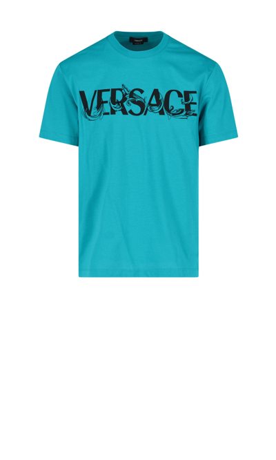 Shop Versace 'barocco Silhouette' Logo T-shirt