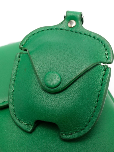 Shop Yves Salomon Leather Phone Case In Green