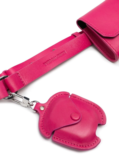 Shop Yves Salomon Leather Pocket Belt In Pink