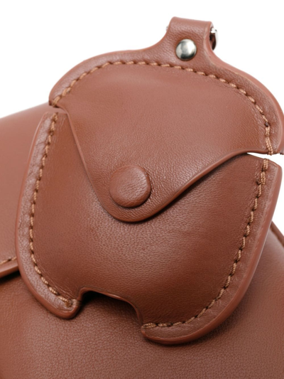 Yves Salomon Leather Phone Case In Brown
