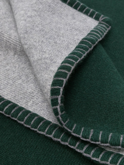 Shop Lisa Yang Stitched-edge Cashmere Blanket In Grün