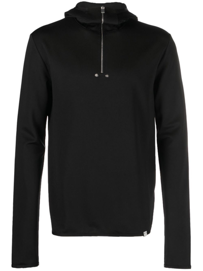 Alyx Shell-trimmed Jersey Half-zip Hoodie In Schwarz