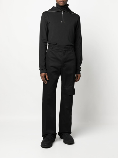 Alyx Shell-trimmed Jersey Half-zip Hoodie In Schwarz