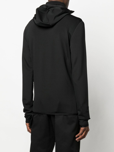 Alyx Shell-trimmed Jersey Half-zip Hoodie In Schwarz