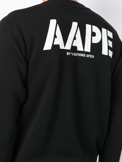 Shop Aape By A Bathing Ape Logo-print Cotton Sweatshirt In Schwarz
