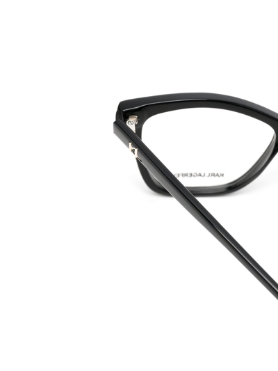 Karl Lagerfeld Square-frame Embossed Glasses In Schwarz