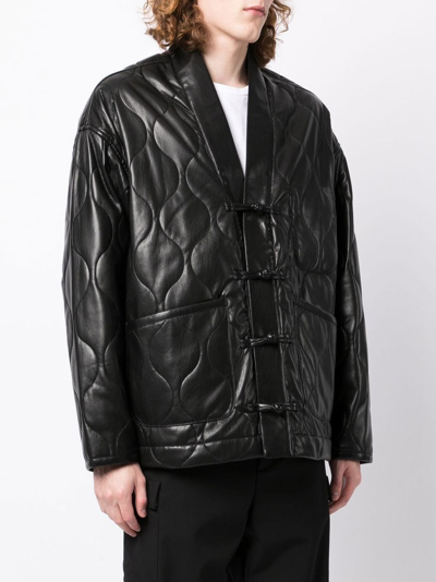 Shop Five Cm Faux-leather Jacket In Schwarz