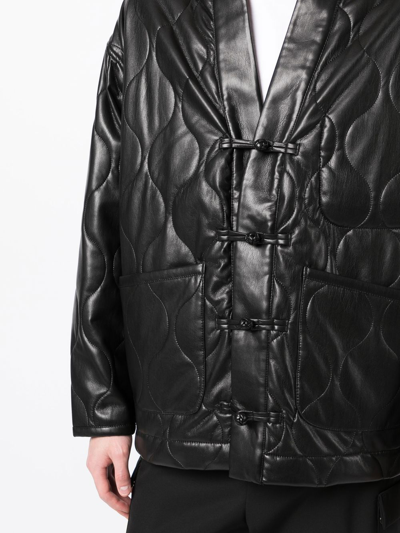 Shop Five Cm Faux-leather Jacket In Schwarz