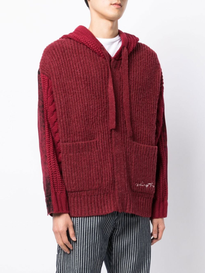 Shop Five Cm Panelled Hooded Jacket In Rot