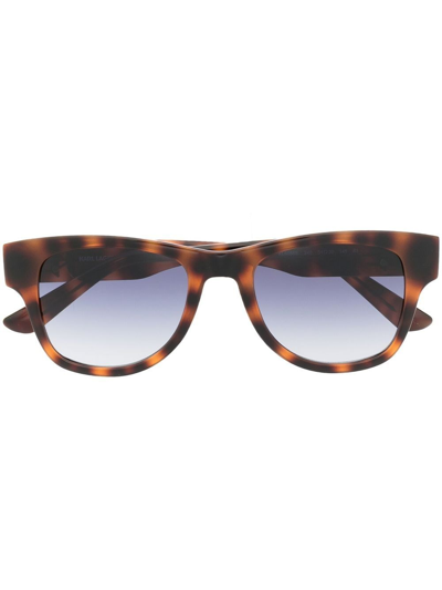 Shop Karl Lagerfeld Logo-plaque Square-frame Sunglasses In Braun