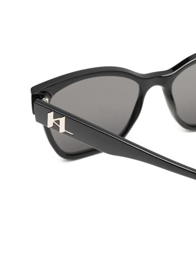 Shop Karl Lagerfeld Logo-detail Square-frame Sunglasses In Schwarz