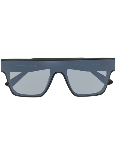 Shop Karl Lagerfeld Square-frame Monogram Sunglasses In Schwarz