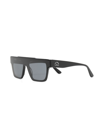 Shop Karl Lagerfeld Logo-print Square-frame Sunglasses In Schwarz