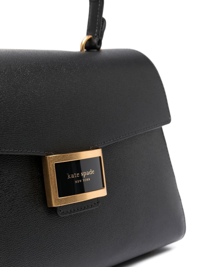 Shop Kate Spade Leather Logo-plaque Tote Bag In Black