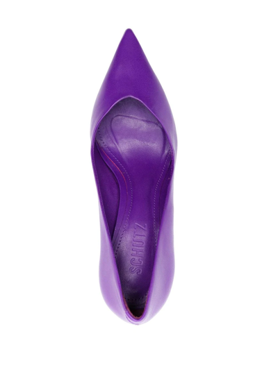 Shop Schutz 85mm Pointed-toe Pumps In Violett