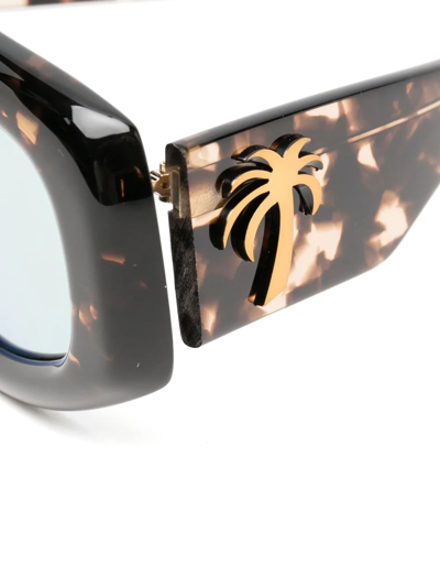 Shop Palm Angels Carmel Oversize-frame Sunglasses In Braun