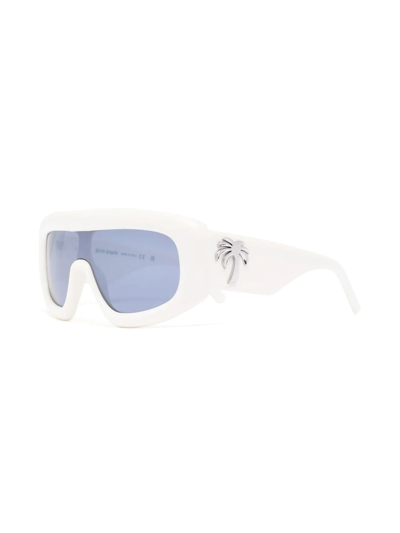 Shop Palm Angels Carmel Oversize-frame Sunglasses In Weiss