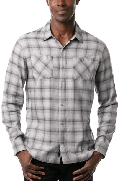 Travismathew Day And Night Slim Fit Plaid Button-up Shirt In Heather Sleet