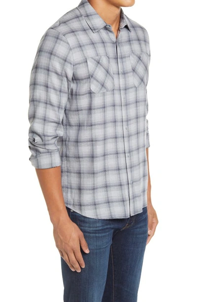 Travismathew Day And Night Slim Fit Plaid Button-up Shirt In Heather Sleet