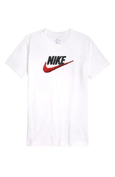Shop Nike Kids' Faux Embroidery Puffy Logo T-shirt In White