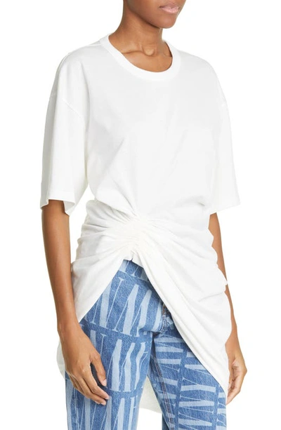 Shop Alexander Wang Drape Front Cotton Top In Off White