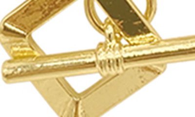 Adornia Open Curb Chain Square Toggle Necklace In Yellow