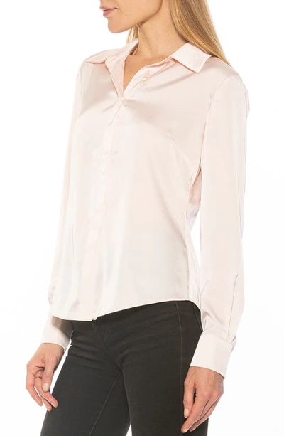 Shop Alexia Admor Cassidy Collared Classic Fit Button-up Shirt In Ivory