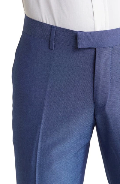 Soul Of London Solid Two Button Notch Lapel Slim Fit Suit In Navy