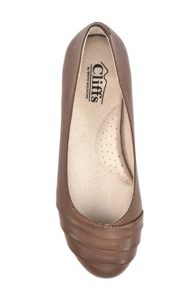 White Mountain Footwear White Mountain Clara Ballet Flat In Cognac Burn Smooth