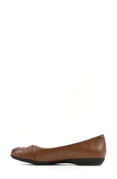 White Mountain Footwear White Mountain Clara Ballet Flat In Cognac Burn Smooth