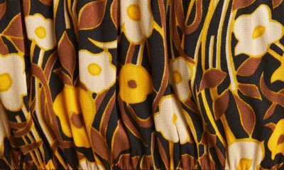 Rebecca Taylor Floral Mesh Sleeveless Top In Daphne Fleur Black C