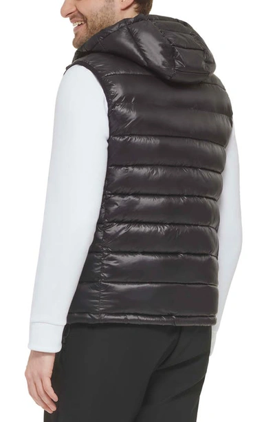 Shop Calvin Klein Hooded Puffer Vest In Black