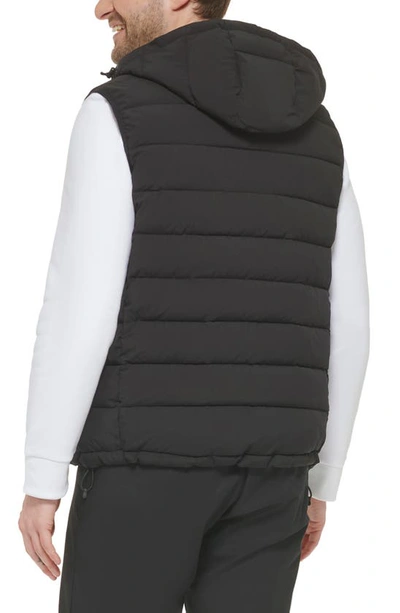 Shop Calvin Klein Hooded Puffer Vest In Ebony