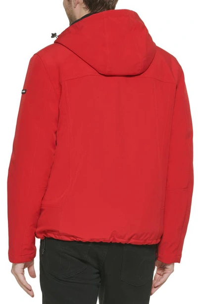 Shop Calvin Klein Faux Shearling Lined Windbreaker Jacket In True Red