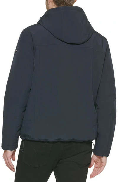 Calvin Klein Faux Shearling Lined Windbreaker Jacket In True Navy