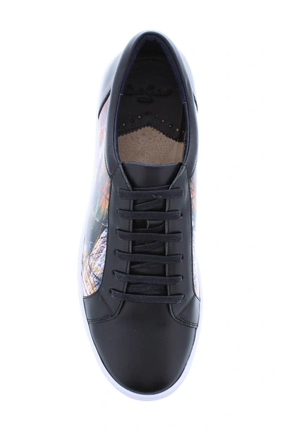 Shop Robert Graham Rays Print Leather Sneaker In Black