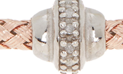 Meshmerise 18k Gold Plated Two-tone Diamond Bangle Bracelet In Rose Gold