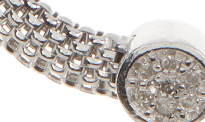 Meshmerise 18k Rose Gold Plated Diamond Necklace In White Gold