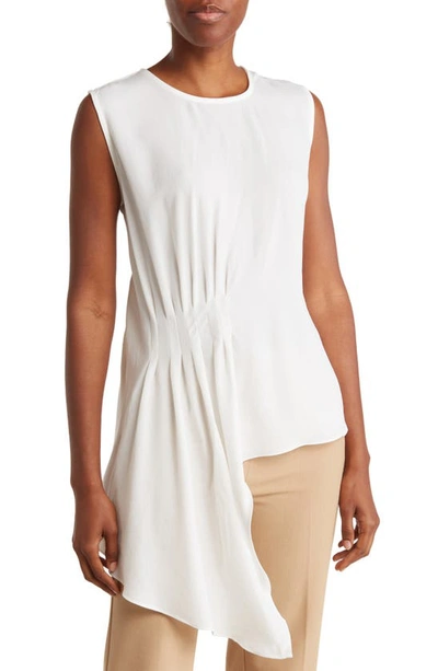 Shop Patrizia Luca Ruched Side Tail Top In White