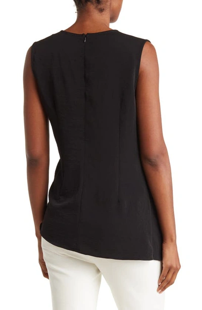 Shop Patrizia Luca Ruched Side Tail Top In Black