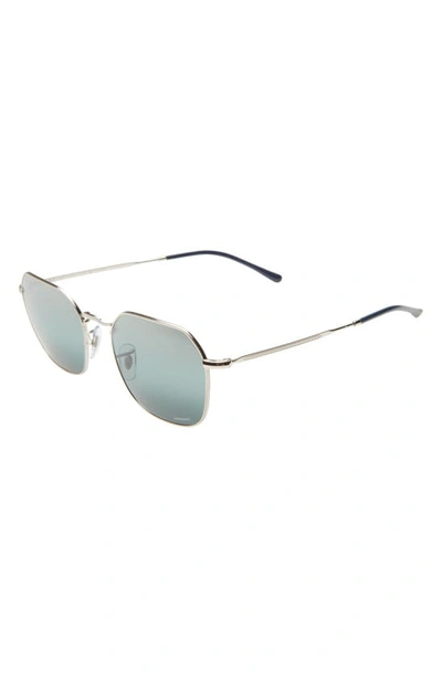 Ray Ban 55mm Polarized Mirror Geometric Sunglasses In Silver