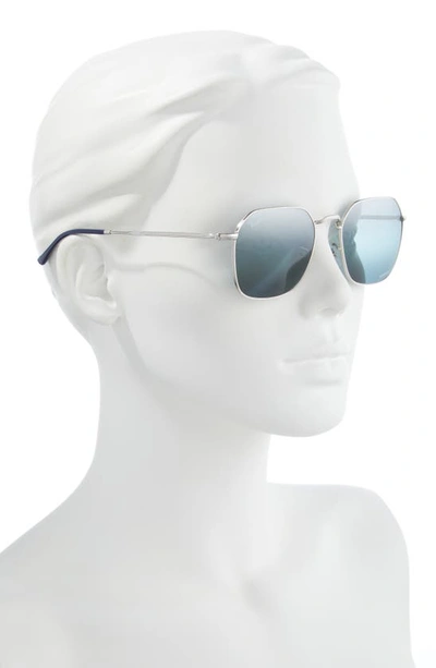 Ray Ban 55mm Polarized Mirror Geometric Sunglasses In Silver